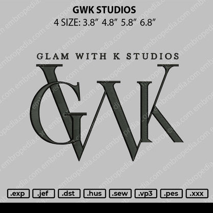 GWK Studios Embroidery File 4 size