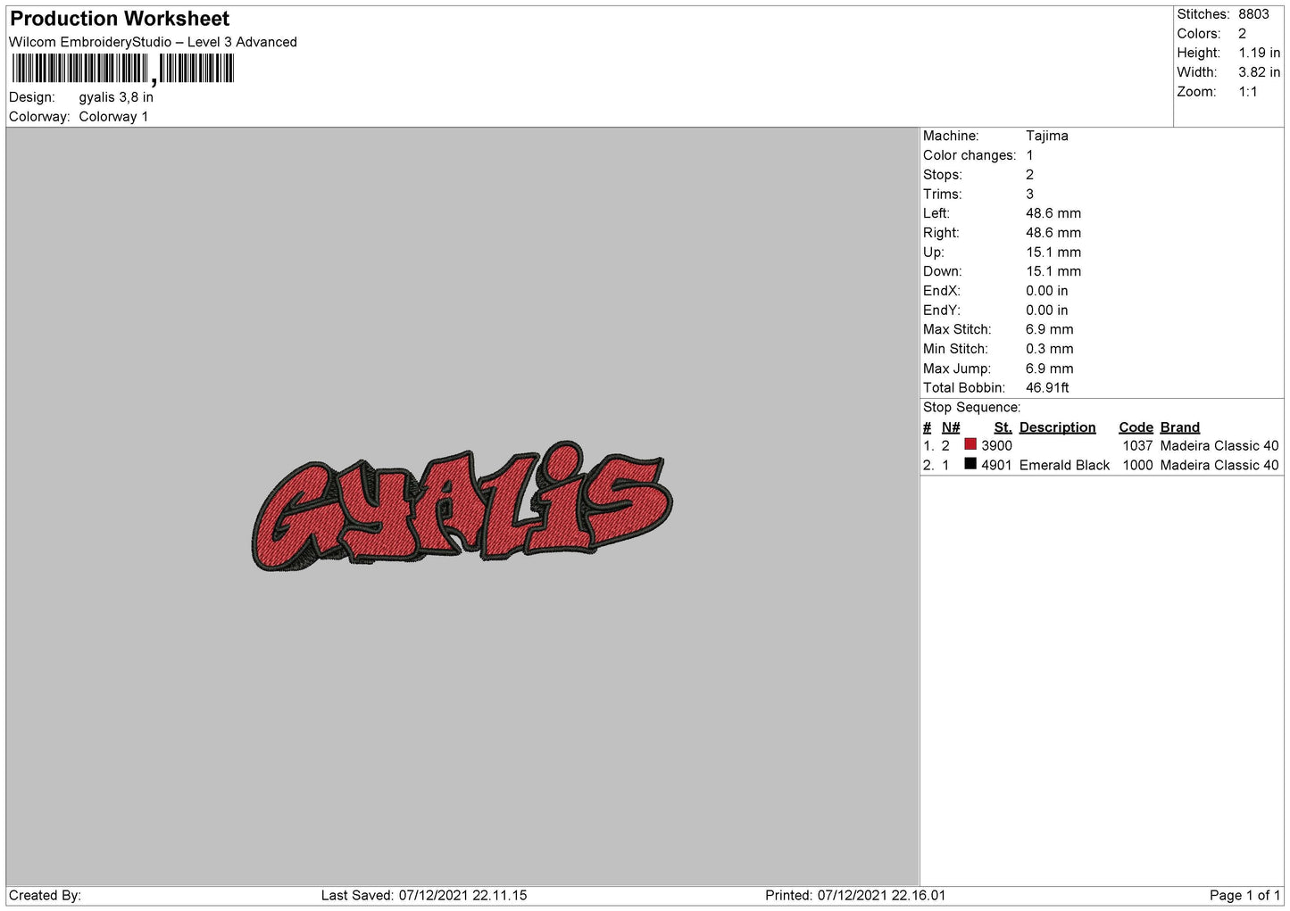 Gyalis Embroidery File 4 size