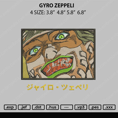 Gyro Zeppeli Embroidery File 4 size