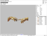 Hands Art Embroidery File 4 Size