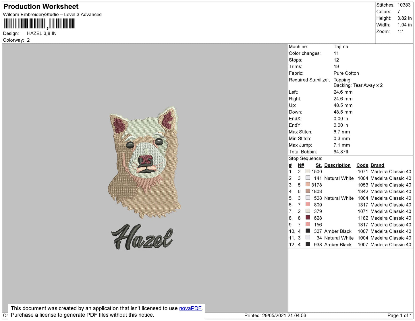 Hazel Embroidery File 4 size