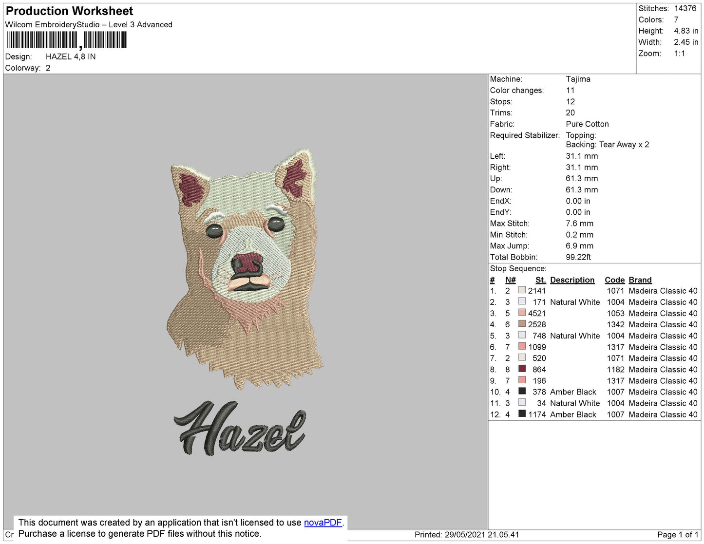 Hazel Embroidery File 4 size