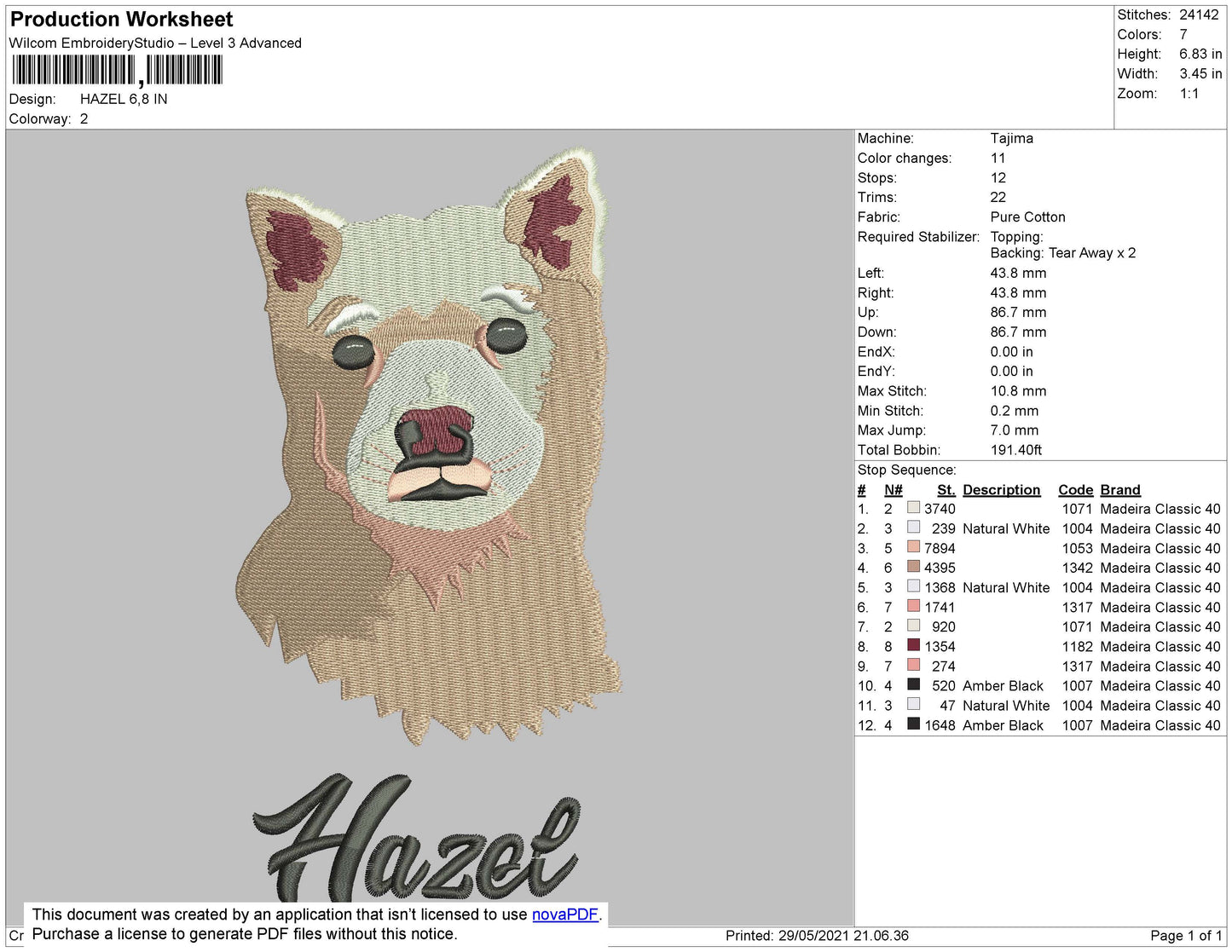 Hazel Embroidery File 4 size