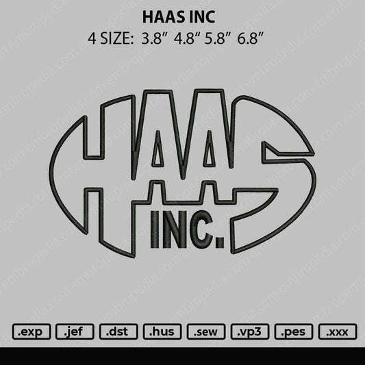 Haas INC Embroidery FIle 4 size