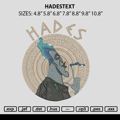 Hadestext Embroidery File 6 sizes