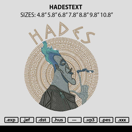 Hadestext Embroidery File 6 sizes