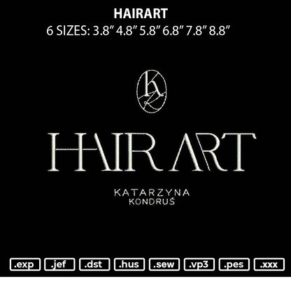 Hairart Embroidery File 6 sizes