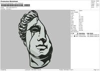 Half Ruined Head Embroidery File 6 sizes