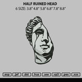 Half Ruined Head Embroidery File 6 sizes