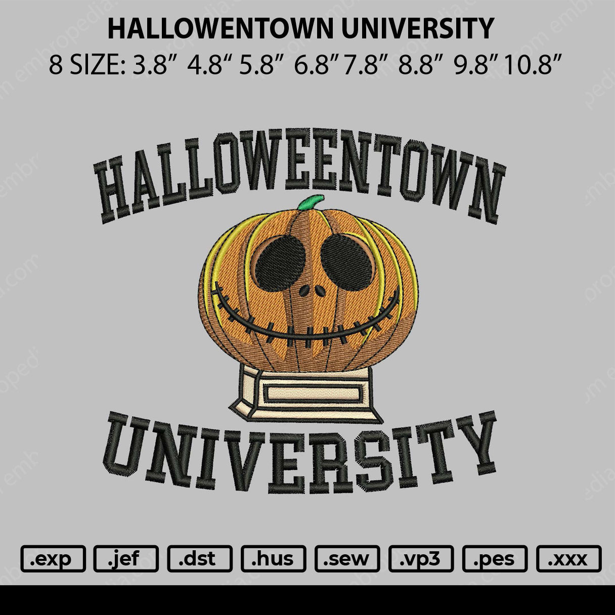Halloweentown Embroidery File 8 size