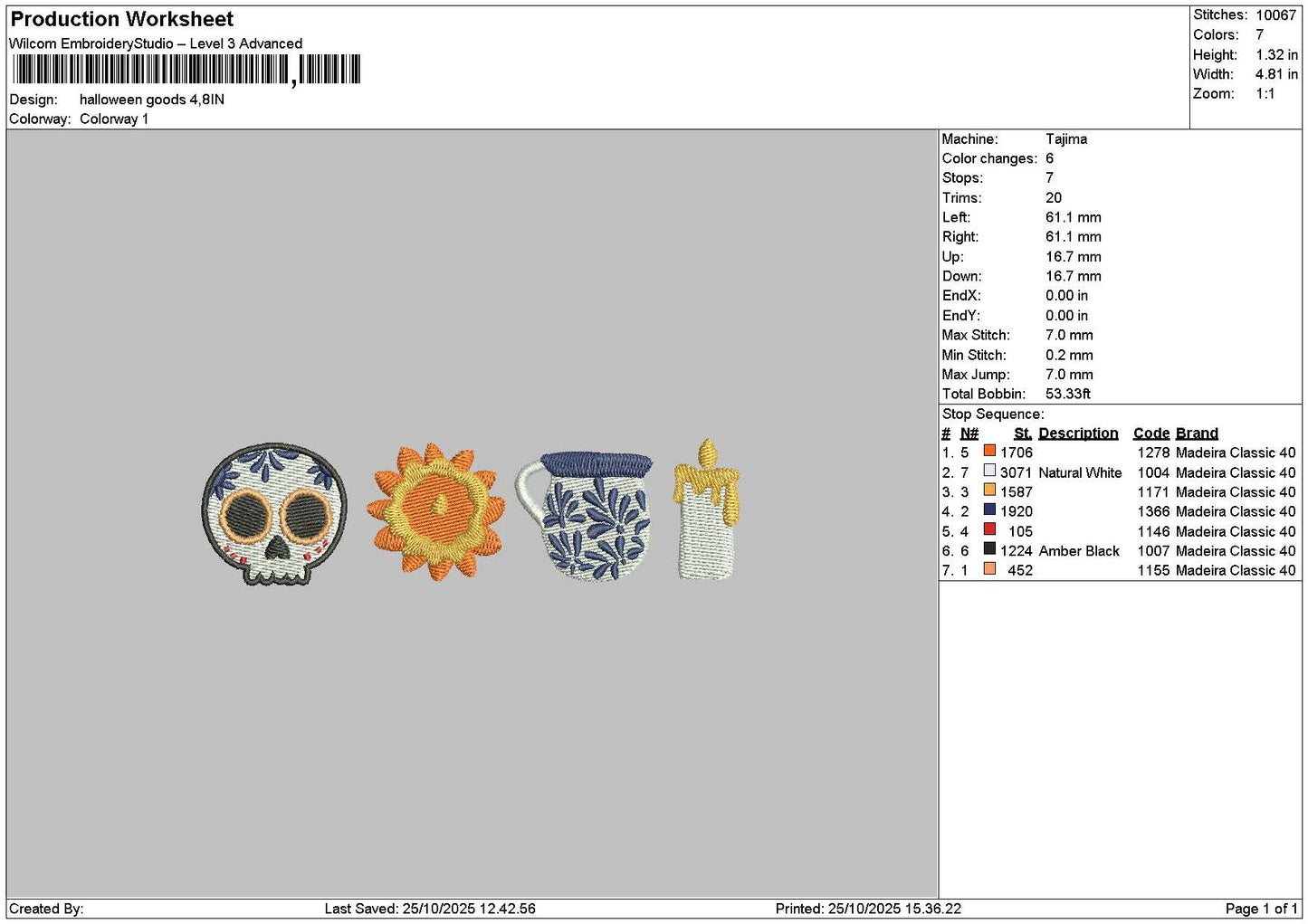Icons Halloween 01 Embroidery File 6 sizes