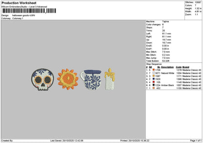 Icons Halloween 01 Embroidery File 6 sizes