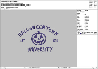 Halloweentext V25 Embroidery File 6 sizes