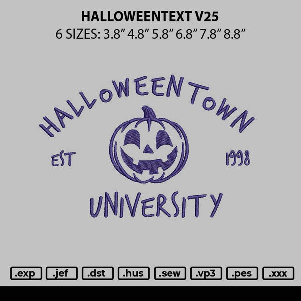 Halloweentext V25 Embroidery File 6 sizes