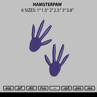 Hamsterpaw Embroidery File 6 sizes