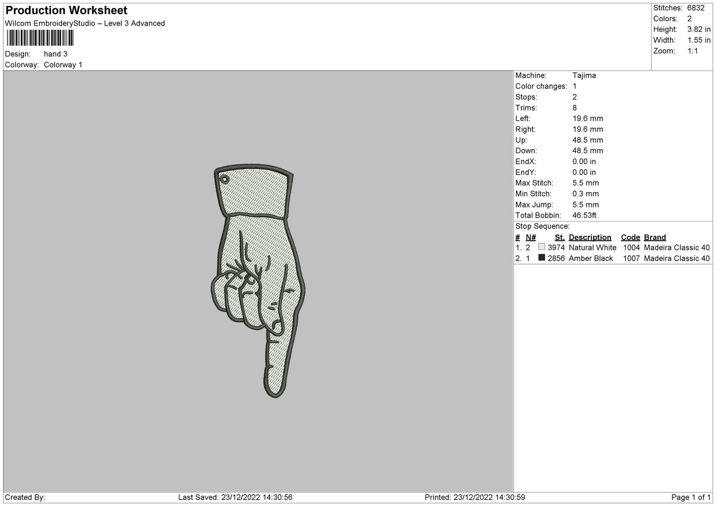 Hand Embro Embroidery File 6 sizes