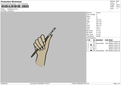 Handbrush V1 V2 Embroidery 2 Files