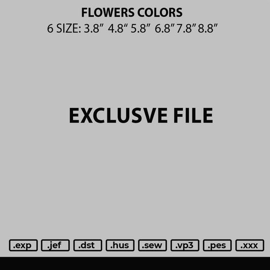 Flowers Colors Embroidery File 6 sizes