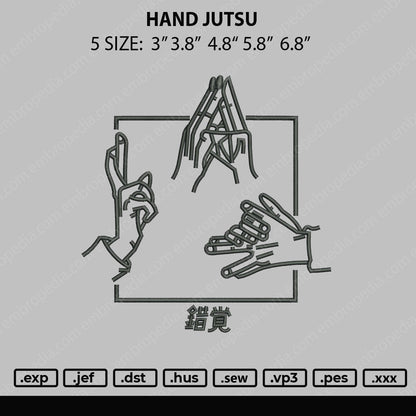 Hand Jutsu Embroidery File 5 size