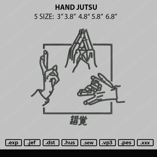 Hand Jutsu Embroidery File 5 size