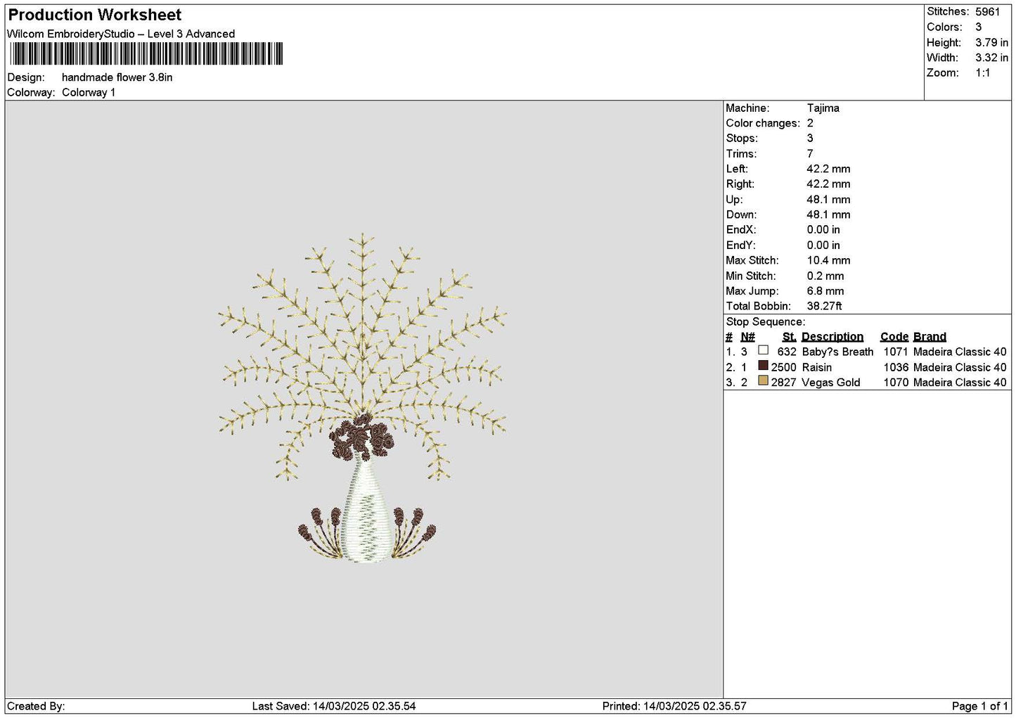 Flower 1403 Embroidery File 6 sizes
