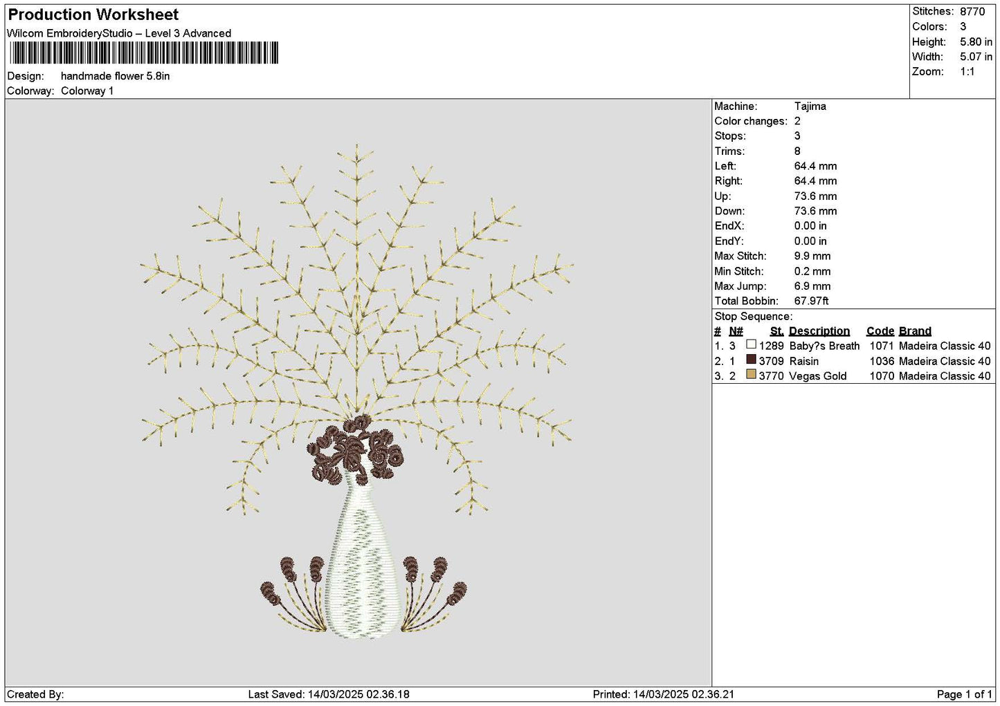Flower 1403 Embroidery File 6 sizes