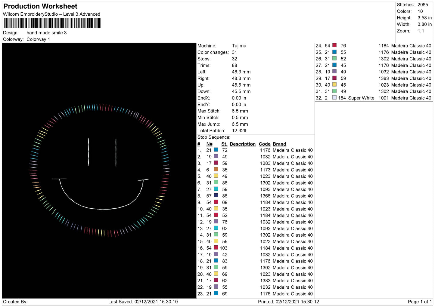 Hand Made Smile Embroidery File 4 size