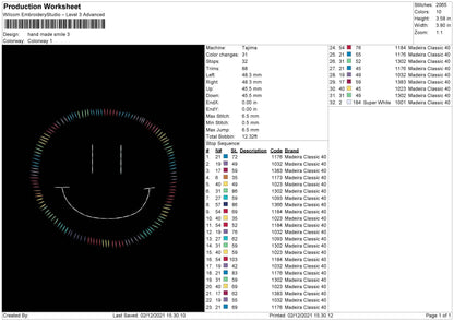 Hand Made Smile Embroidery File 4 size