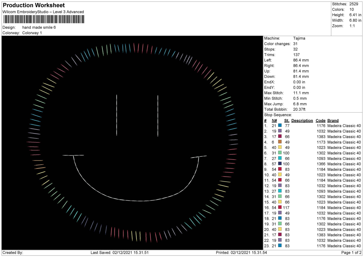 Hand Made Smile Embroidery File 4 size