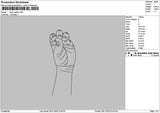 Hand Outline 2911 Embroidery File 6 sizes