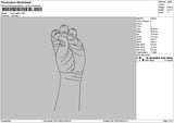 Hand Outline 2911 Embroidery File 6 sizes