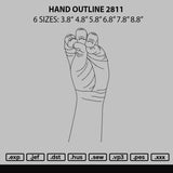 Hand Outline 2911 Embroidery File 6 sizes