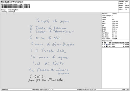 Handwriting 1311 Embroidery File 6 sizes