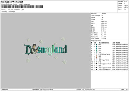 Han Solo Disneyland Embroidery File 6 Size