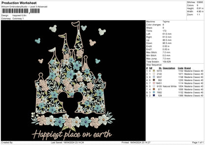 Happiest Embroidery File 6 sizes
