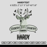 Hardytext Embroidery File 6 sizes