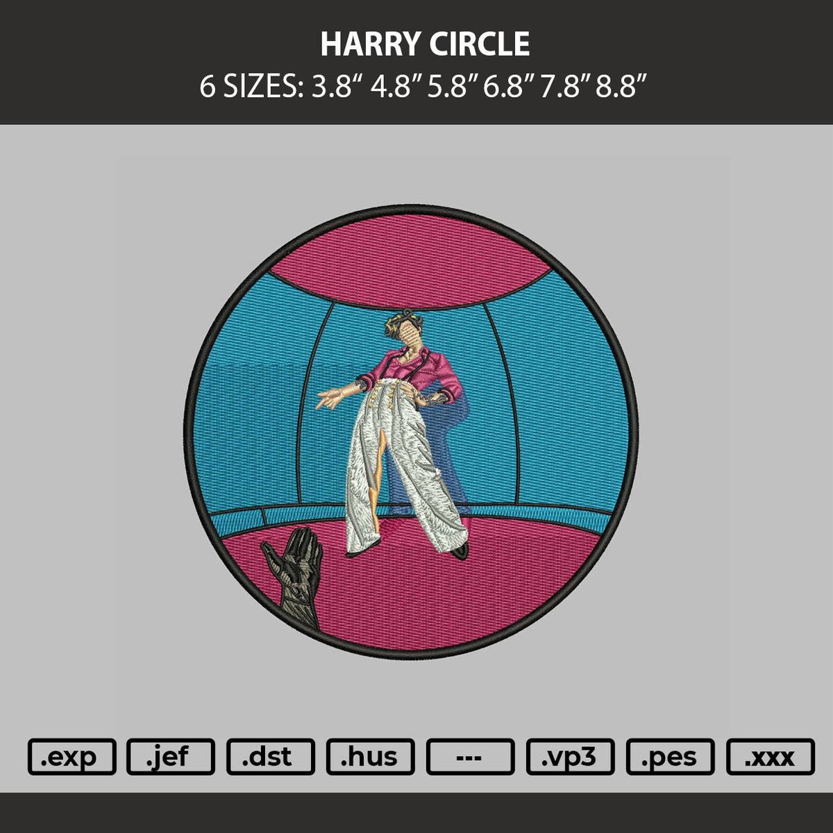 Harry Circle Embroidery Machine Design File 6 sizes