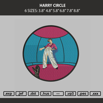Harry Circle Embroidery Machine Design File 6 sizes