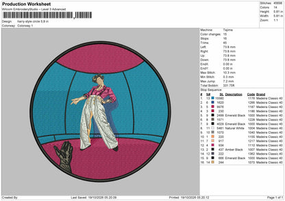 Harry Circle Embroidery Machine Design File 6 sizes