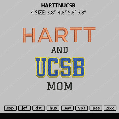 Harttnucsb Embroidery File 4 size