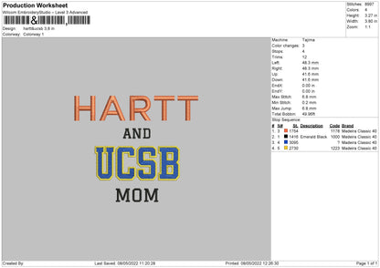 Harttnucsb Embroidery File 4 size