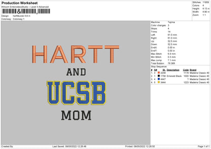 Harttnucsb Embroidery File 4 size
