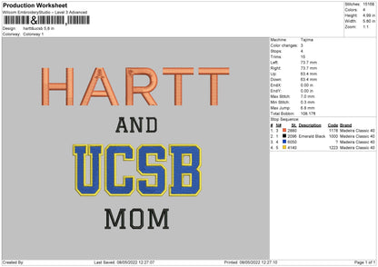 Harttnucsb Embroidery File 4 size