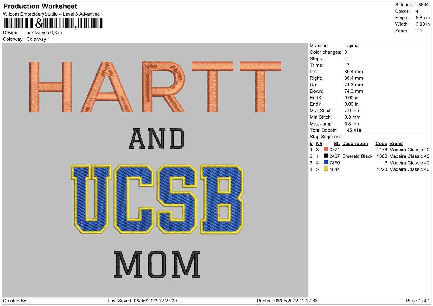 Harttnucsb Embroidery File 4 size