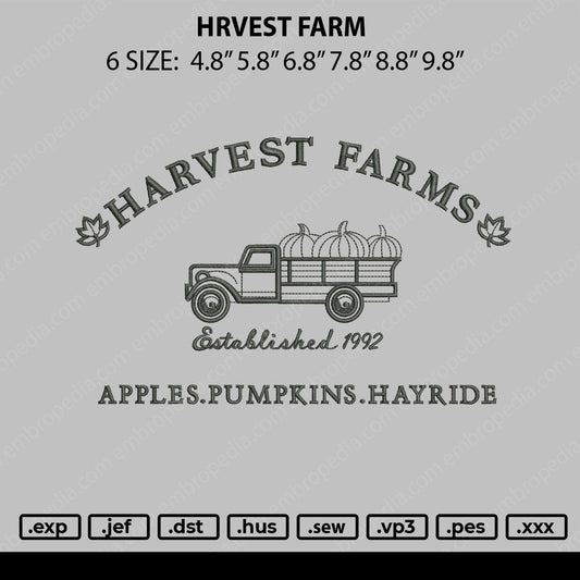 Harvest Farm Embroidery File 5 sizes