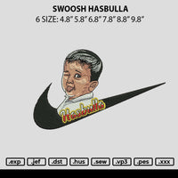 Swoosh Hasbulla Embroidery File 6 sizes