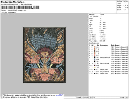 Hashirama Embroidery File 4 size