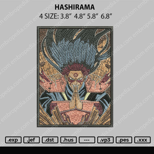 Hashirama Embroidery File 4 size