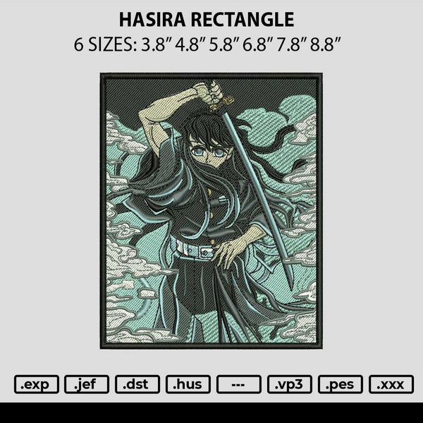 Hasira Rectangle Embroidery File 6 sizes