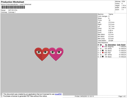 Heart 02 Embroidery File 3 size